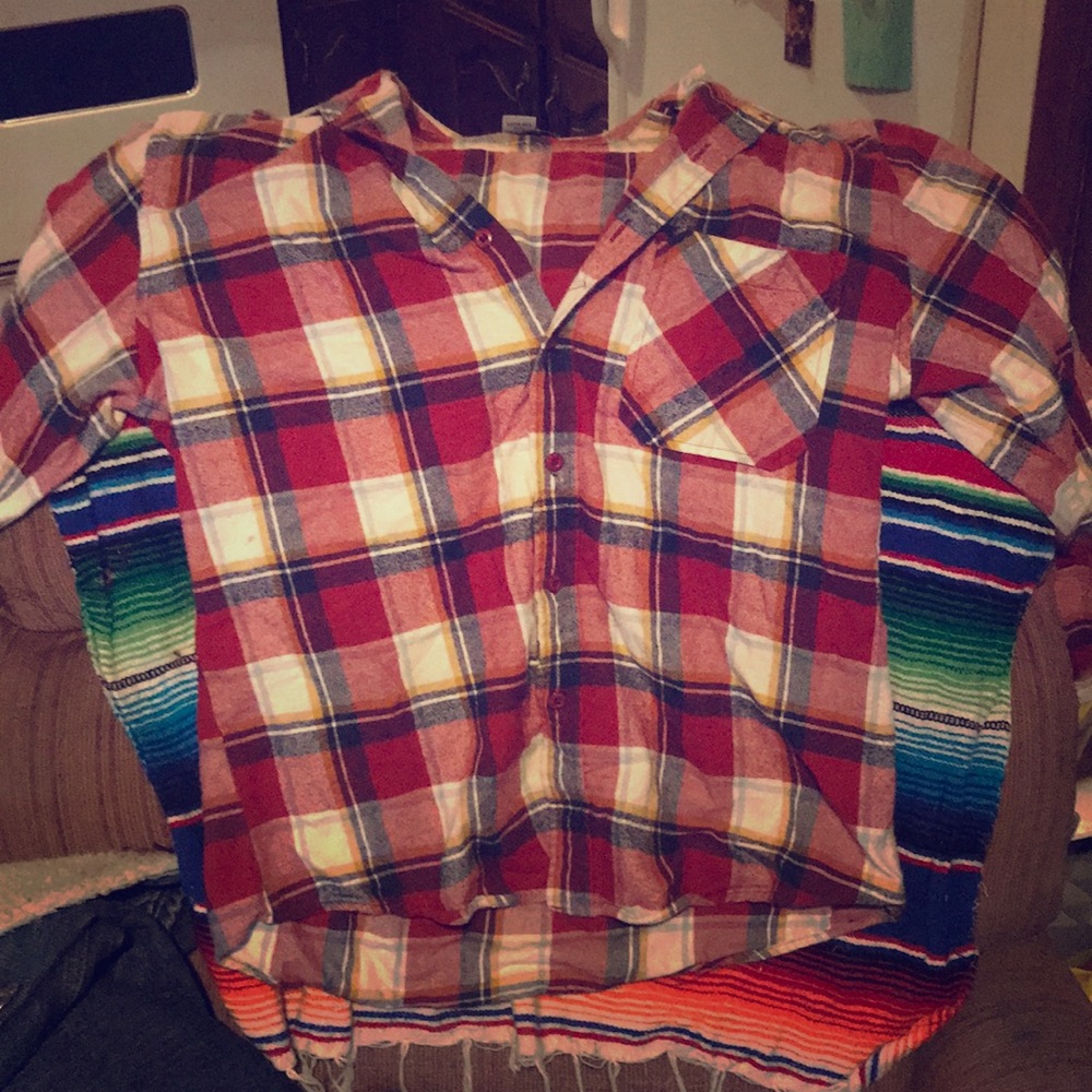 Plaid and flannel women’s button up shirt
